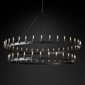 Camino Vintage Filament 2-Tier Round Chandelier 73‘’D