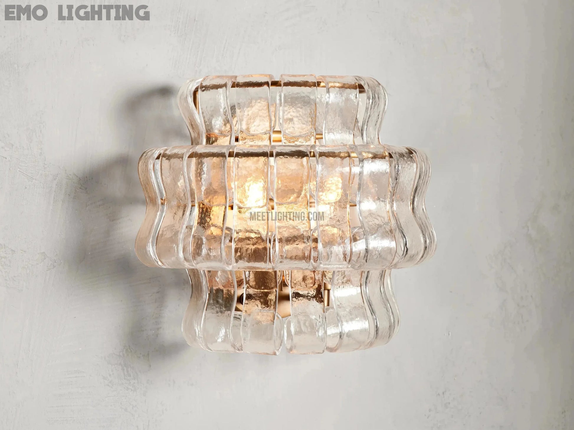 Ghiaccio Art Glass Wall Sconce-Meet Lighting