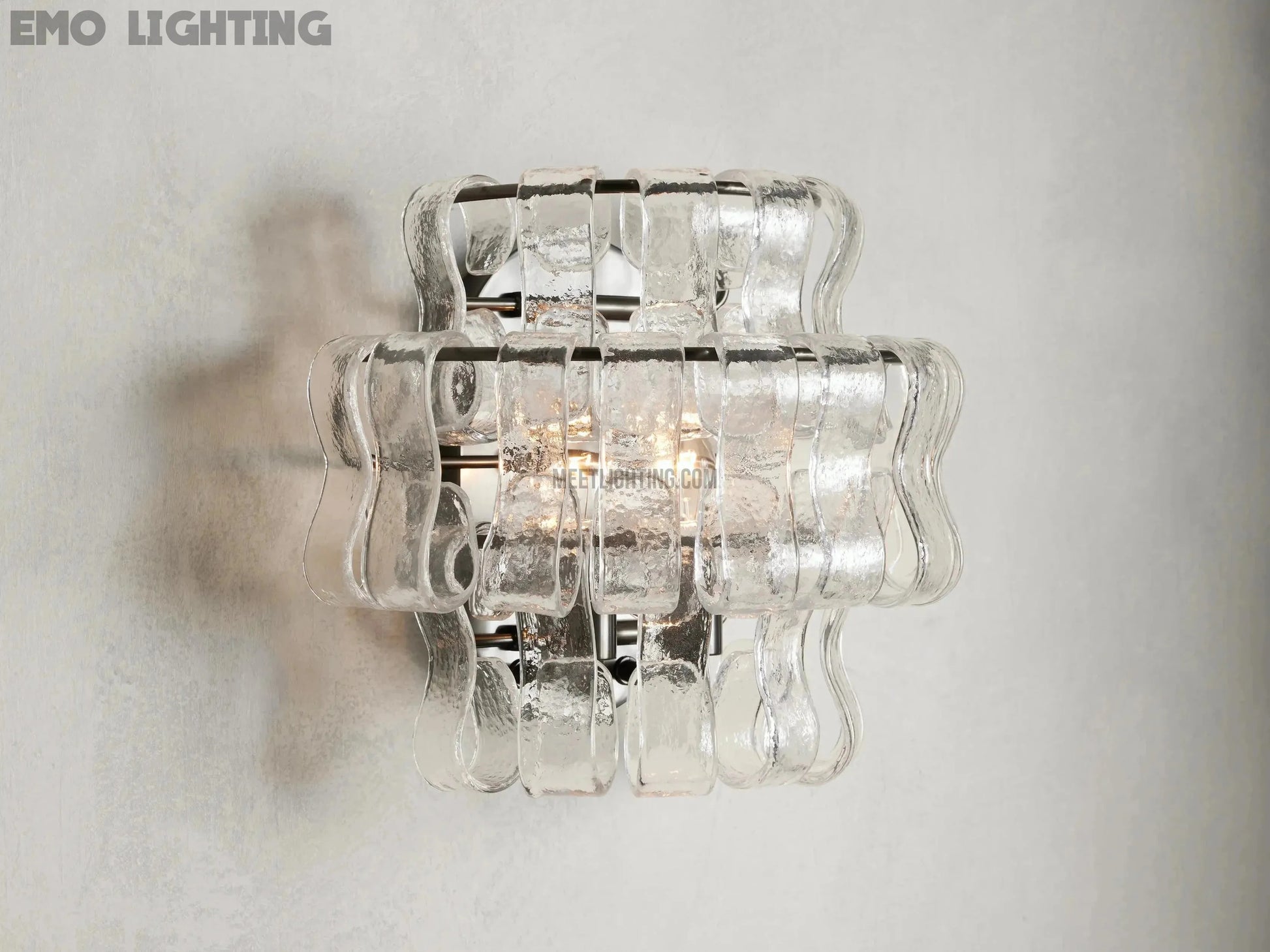 Ghiaccio Art Glass Wall Sconce-Meet Lighting