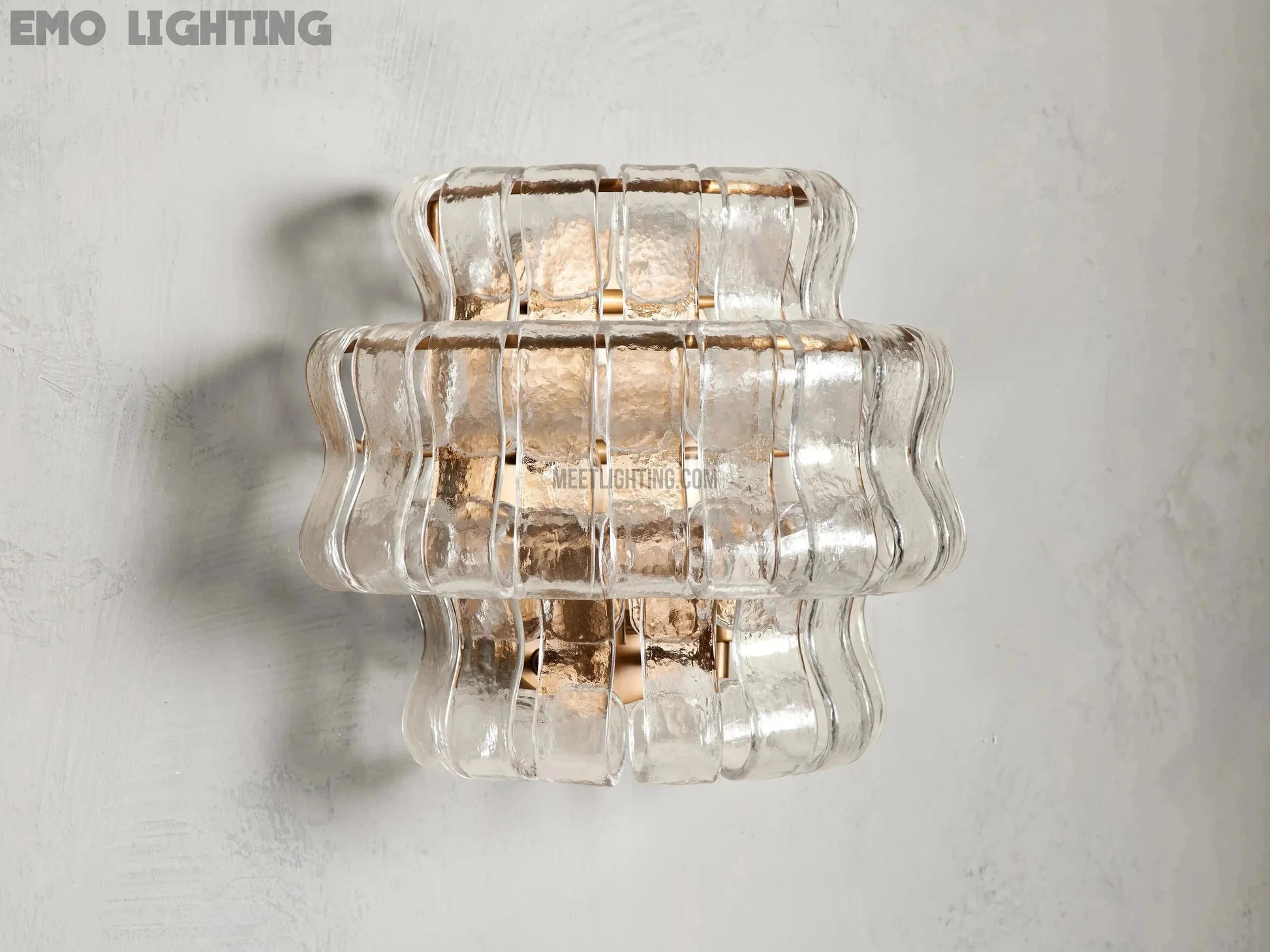 Ghiaccio Art Glass Wall Sconce-Meet Lighting