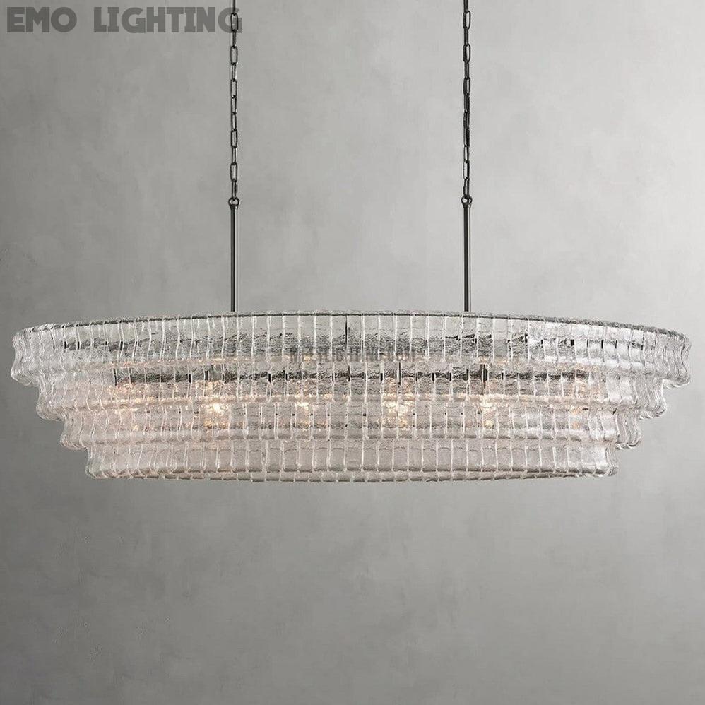 Ghiaccio Oval Chandelier 54" 65"-MEET LIGHTING