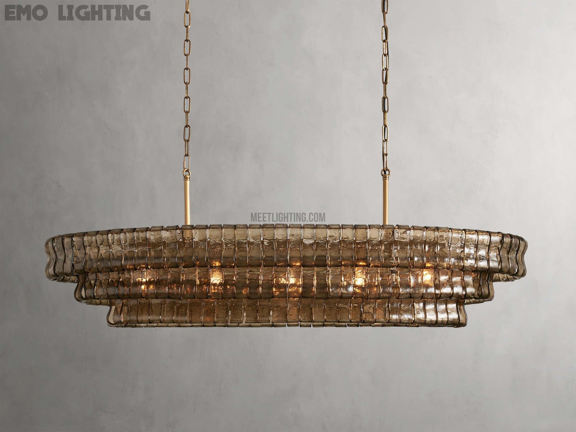 Ghiaccio Oval Chandelier 54" 65"-MEET LIGHTING