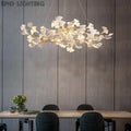 Customized Ceramic Gingko Linear Branch Chandelier - thebelacan