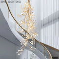 Ceramic Ginkgo Staircase  Long Branch Chandelier - thebelacan