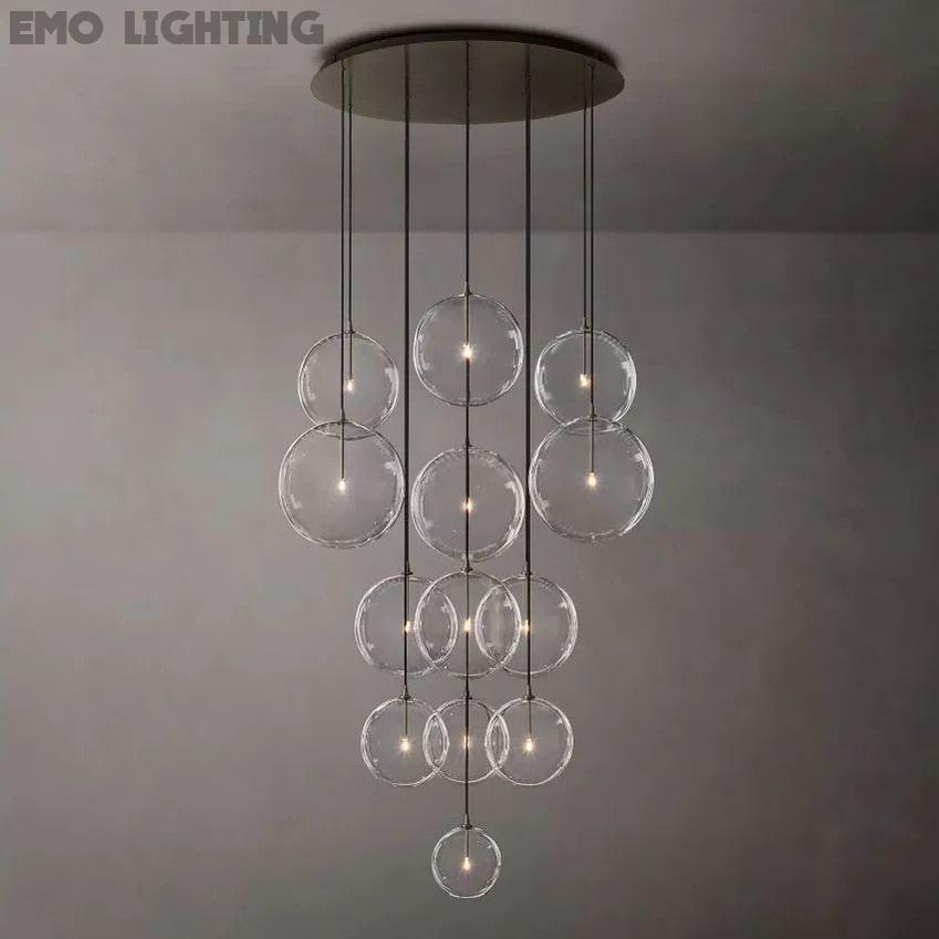 Glass Globe Cluster Chandelier 44''