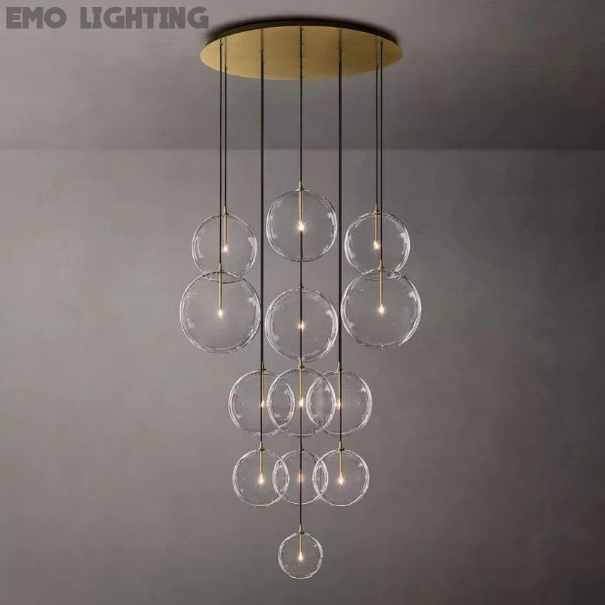 Glass Globe Cluster Chandelier 44''