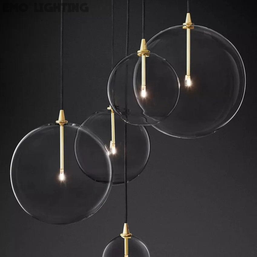 Glass Globe Cluster Chandelier 24''