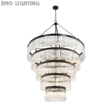 Grent 5-Tier Round Crystal Chandelier 48" - thebelacan