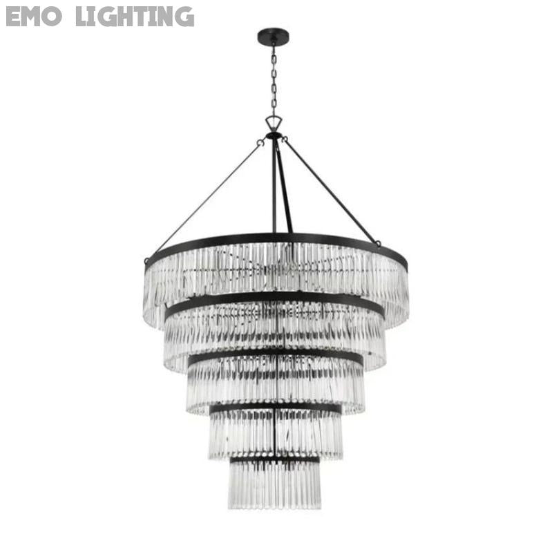 Grent 5-Tier Round Crystal Chandelier 48" - thebelacan
