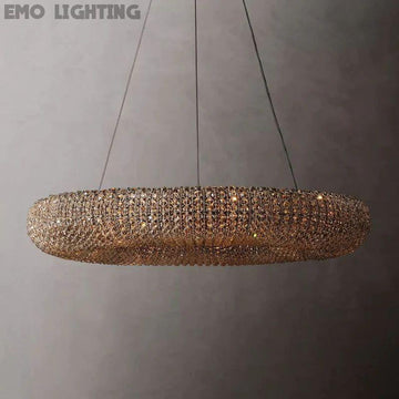 Halo Crystal Round LED Chandelier 32"