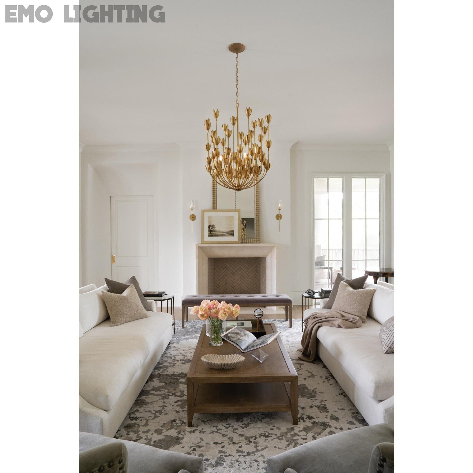 Hinkley Lighting Flora 26 Inch 6-Light Chandelier, Burnished Gold