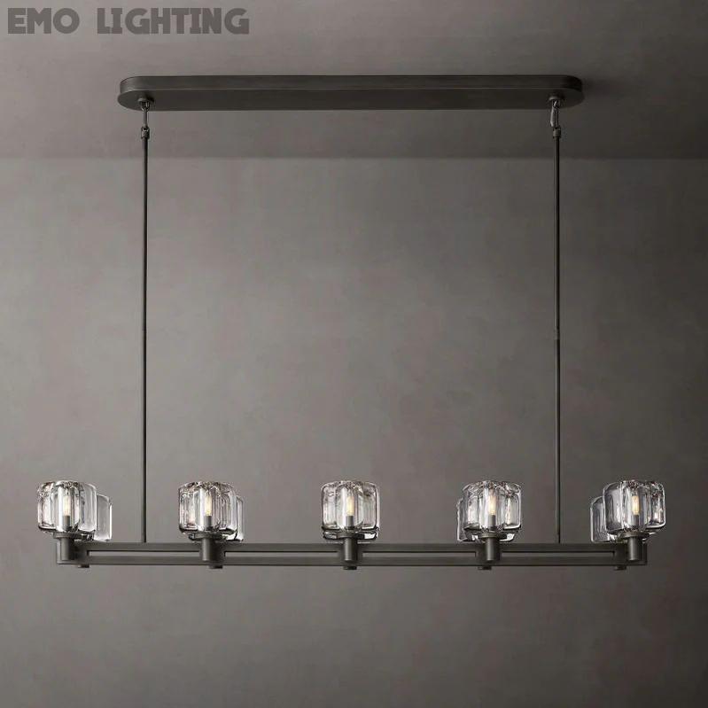 Demaret Crystal Double Linear Chandelier 54''
