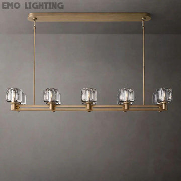 Demaret Crystal Double Linear Chandelier 54''