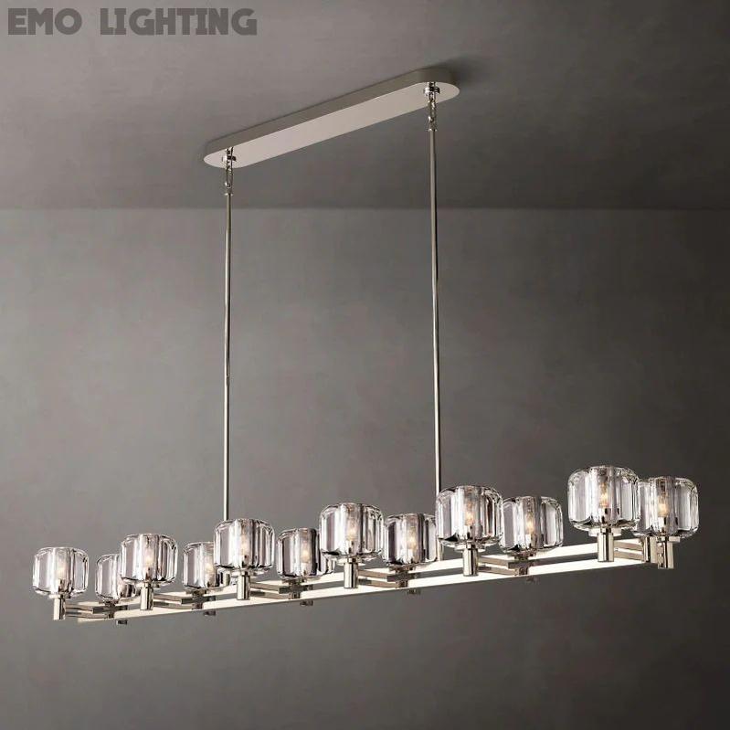 Demaret Crystal Double Linear Chandelier 72''