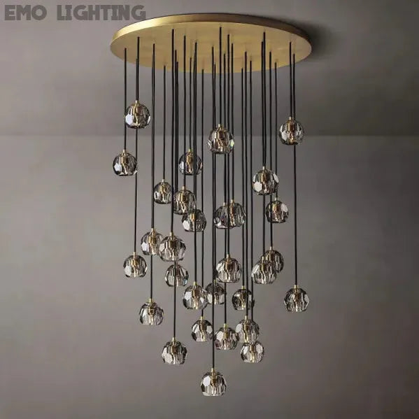 Boule Crystal Round Cluster Chandelier 40"