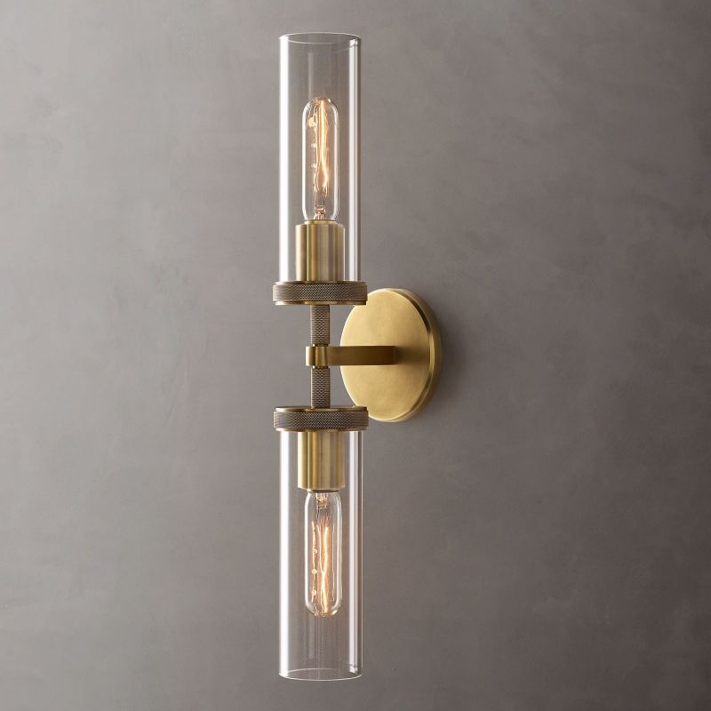 Lambert Knurled Double Sconce