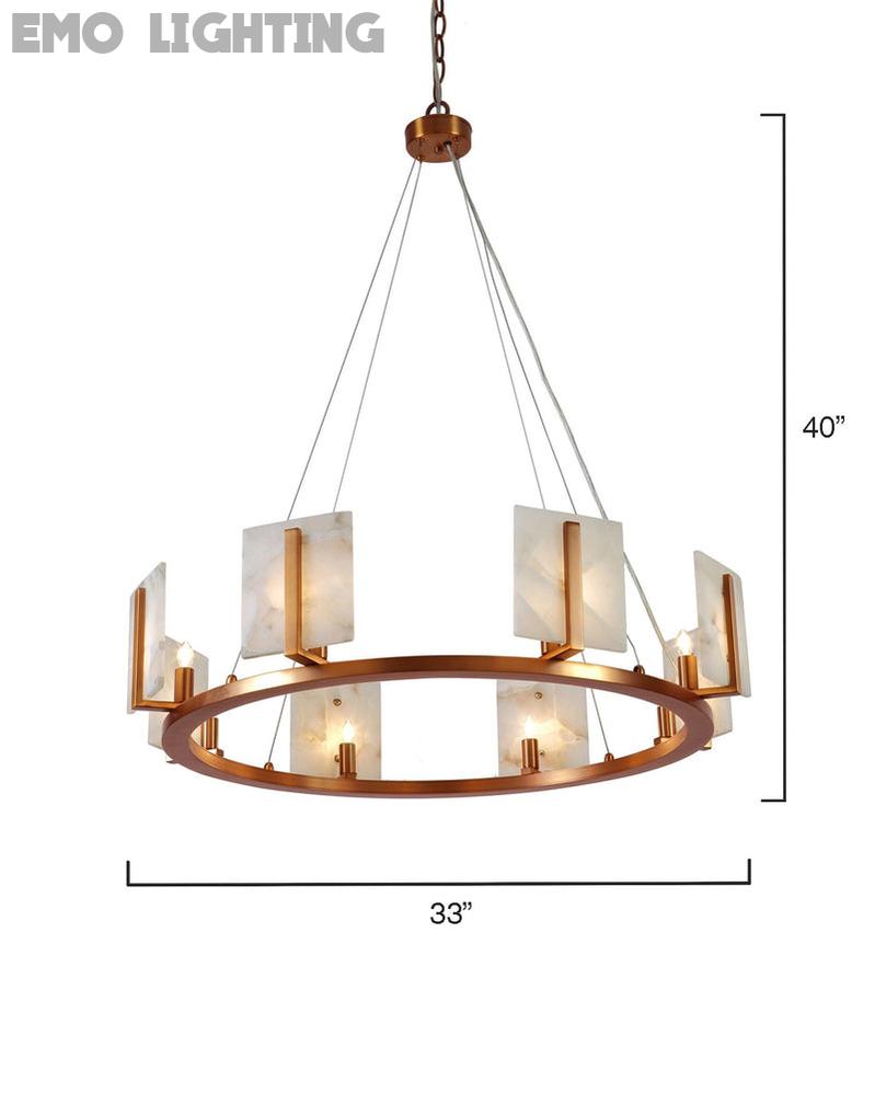 Draven Alabaster Large Contemporary Halo Chandelier