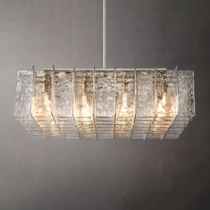 Lattice Square Chandelier 49" For Living Room