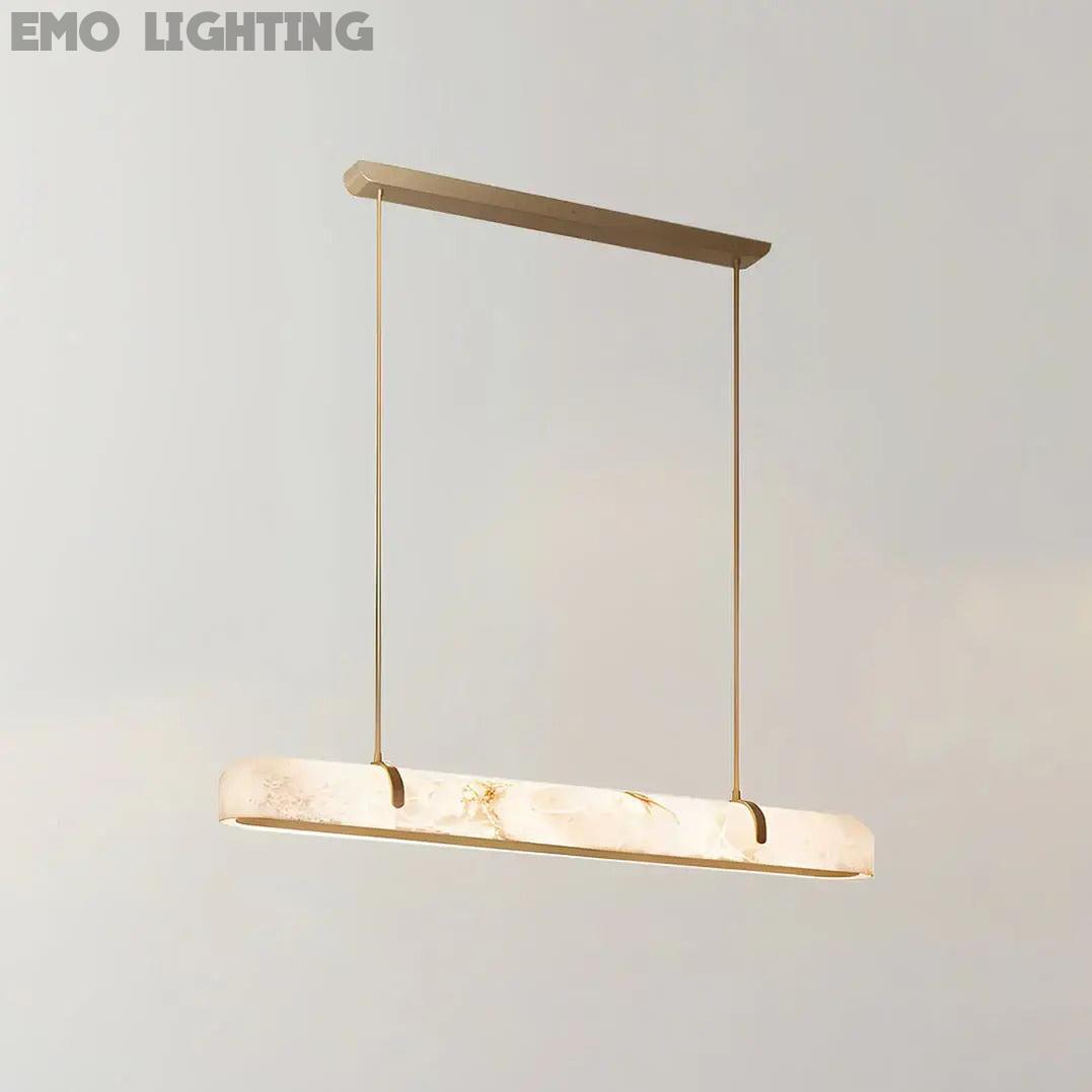 Modern Linear Alabaster Chandelier