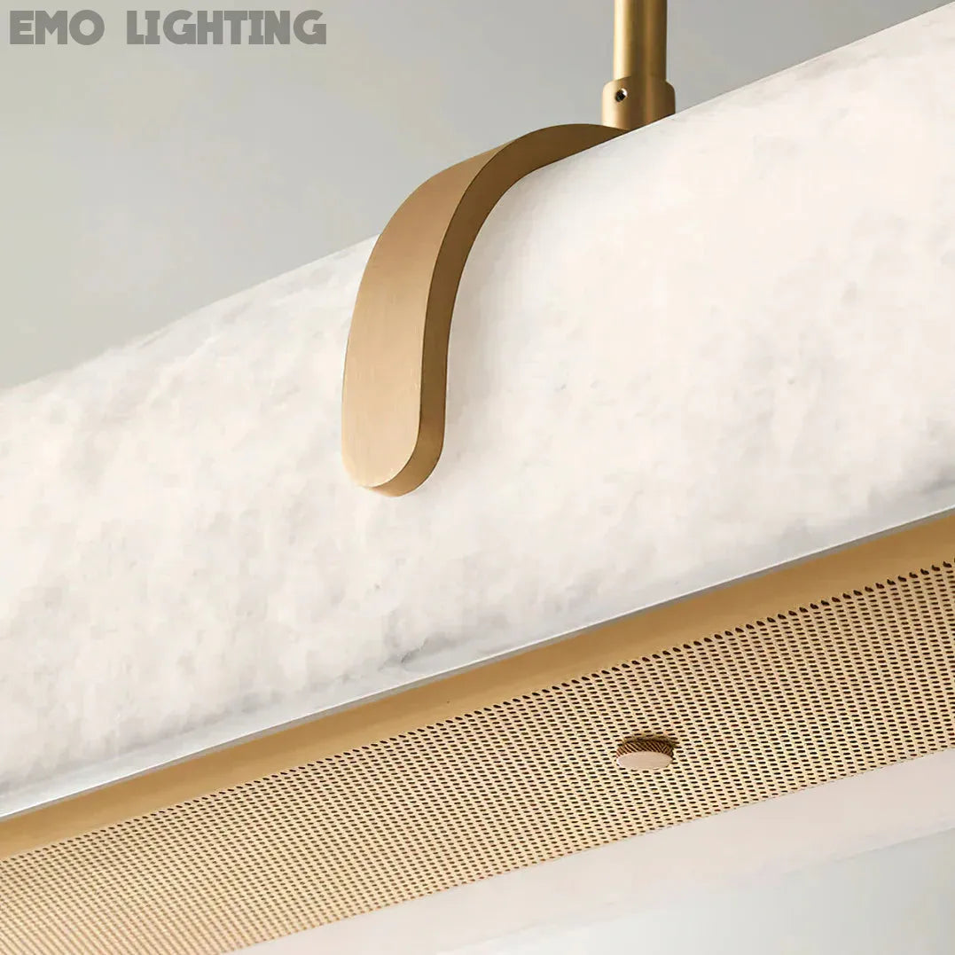 Eamon Linear Alabaster Chandelier, Kitchen Island Pendant Light