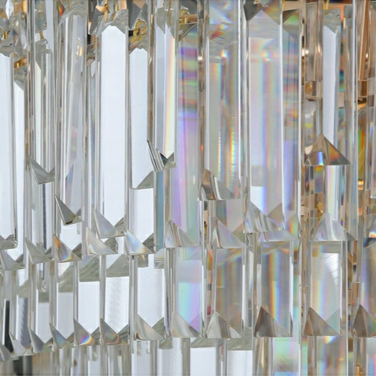 Luxury Hotel Hallway Ceiling Lighting Fixture Tiered Round Crystal Chandelier D39.4"