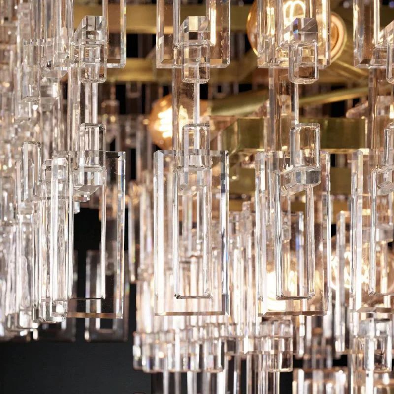 Marigan Crystal 3-Tier Rectangle Chandelier 60"