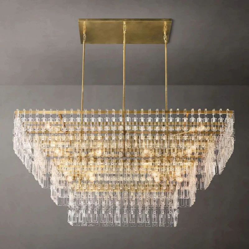 Marigan Crystal 4-Tier Rectangle Chandelier 72"