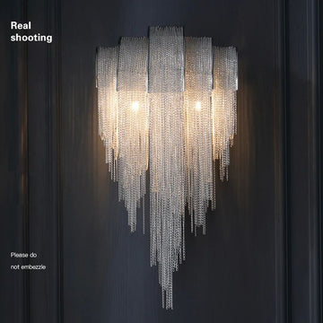 Aluminum Chain Tassel Modern Wall Sconce