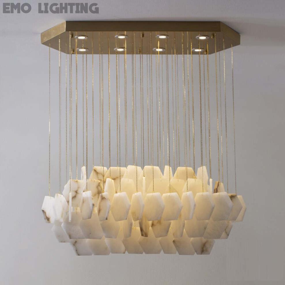 Natural Alabaster Modern Chandelier