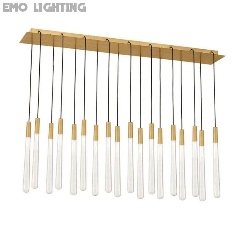 Noland 18-Light Linear Crystal Chandelier 48" - thebelacan
