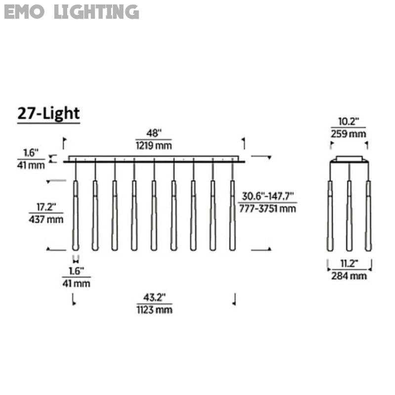 Noland 27-Light Linear Crystal Chandelier 48" - thebelacan