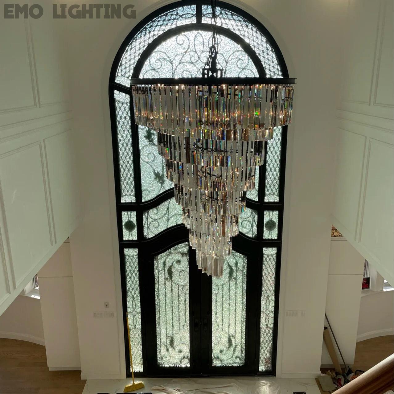 Odeon Spiral Crystal Chandelier 36"- 70"-Momo Lighting