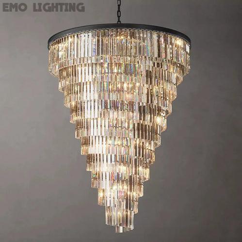 Odeon Spiral Crystal Chandelier 36"- 70"-Momo Lighting
