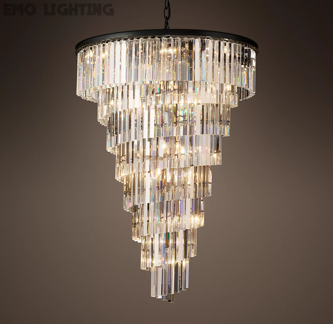 Odeon Spiral Crystal Chandelier 36"- 70"-Momo Lighting