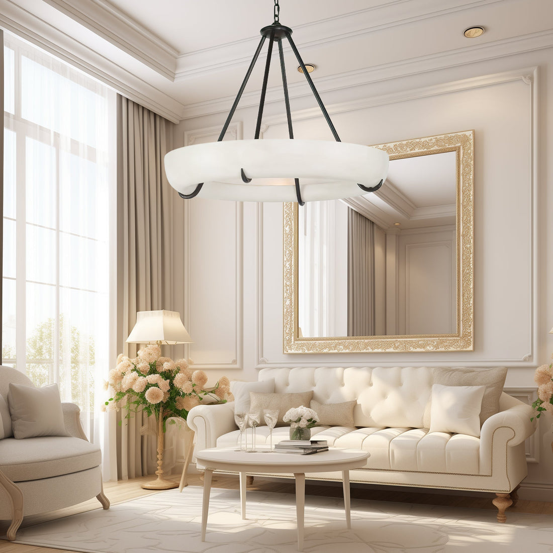 Orion Alabaster Chandelier D33.5"