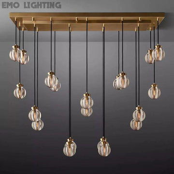 Pearl Rectangle Chandelier 54" For Kitchen Island Dining Room