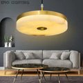 Alabaster Round Pendant Lights Living Room 11.81