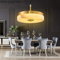 Alabaster Round Pendant Lights Living Room 9.84