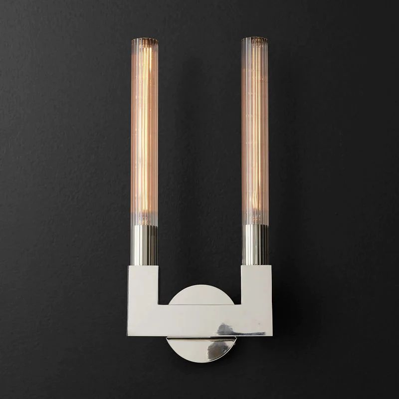 Cannel Glass Double Wall Sconce