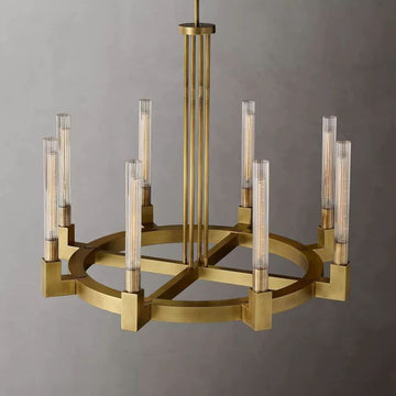 Cannel Glass Round Chandelier 36"