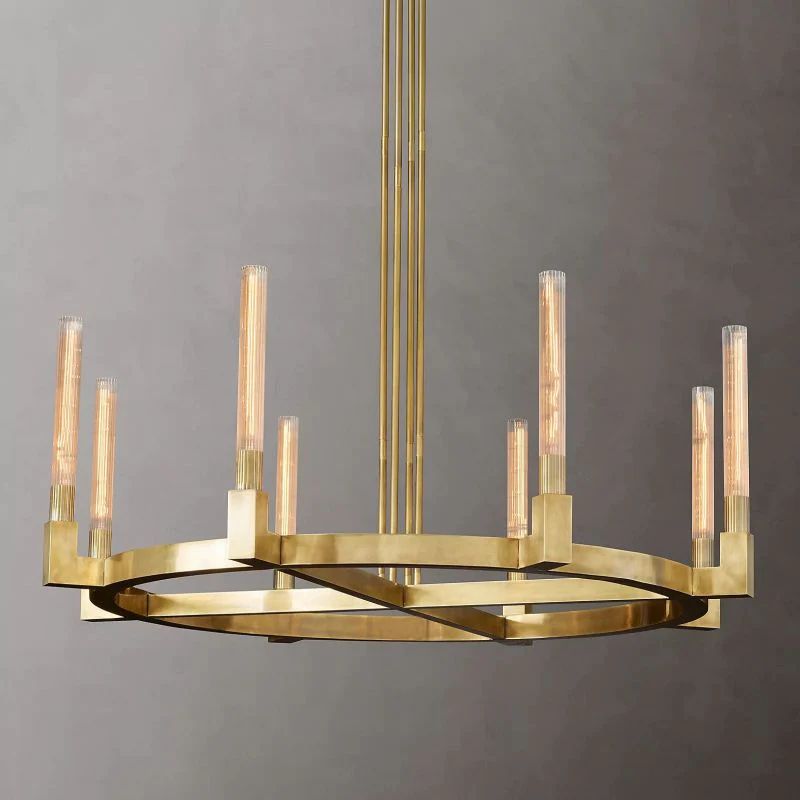 Cannel Glass Round Chandelier 48"