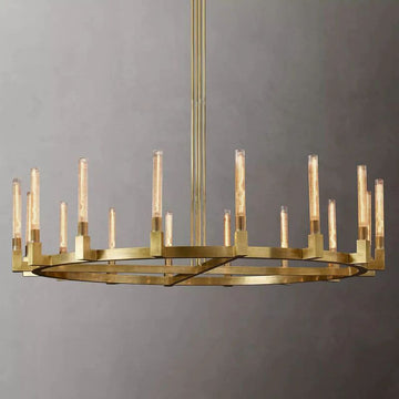 Cannel Glass Round Chandelier 72"