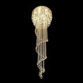 extra large, oversized, luxury, crystal, stainless steel, staircase,spiral,cascade, modern, chandelier, duplex building, China, shining