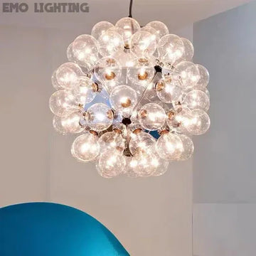 Italian Designer Creative Glass Ball Chandelier Scandinavian Dandelion Hallway/Entryway/Staircase Light Fixture