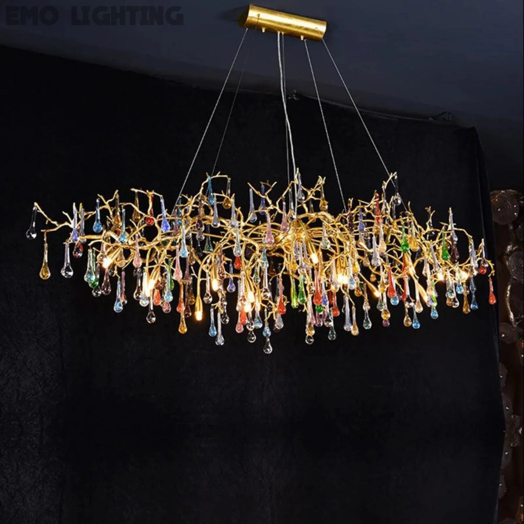 Ran Colorful Crystal Dining Branch Chandelier - thebelacan