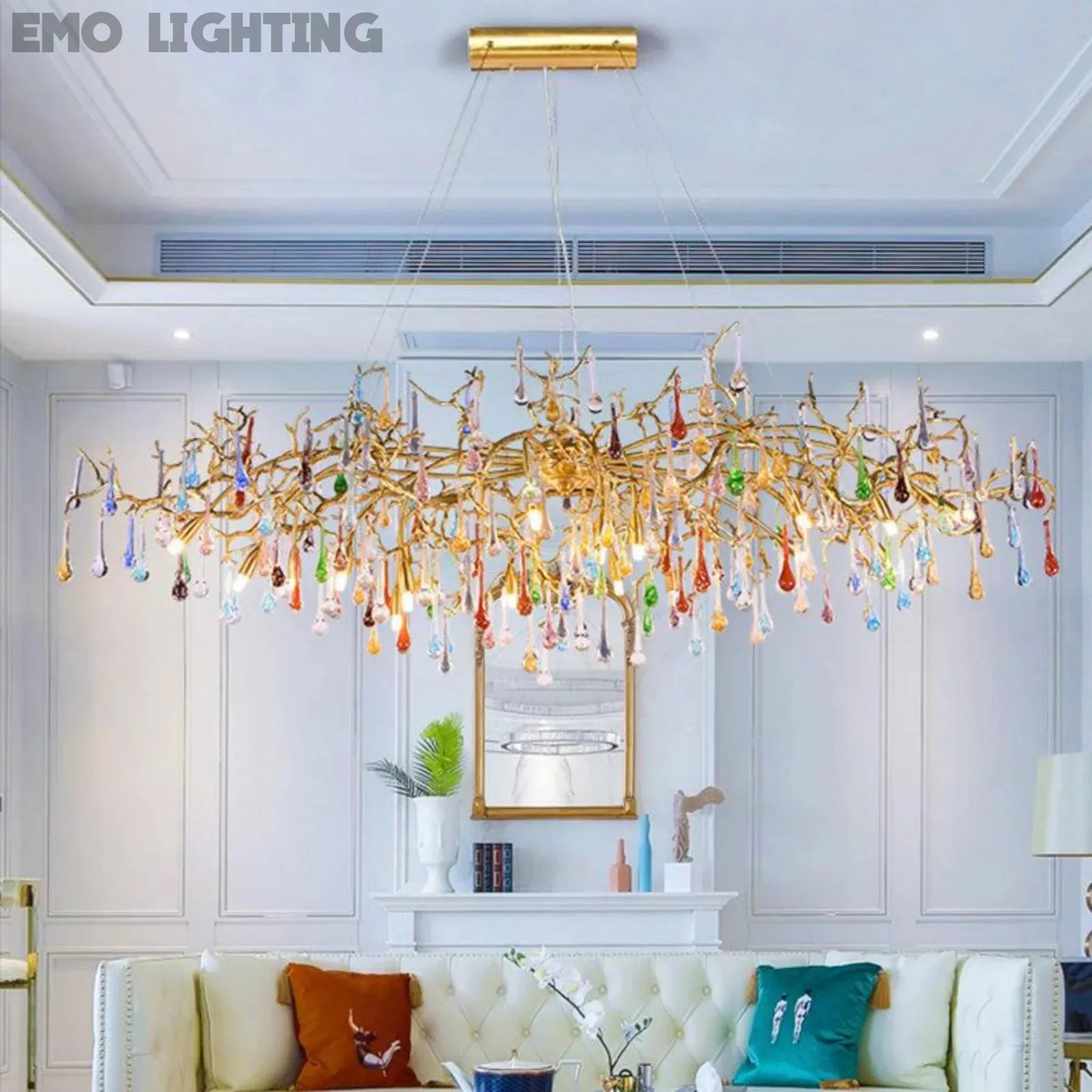Ran Colorful Crystal Dining Branch Chandelier - thebelacan