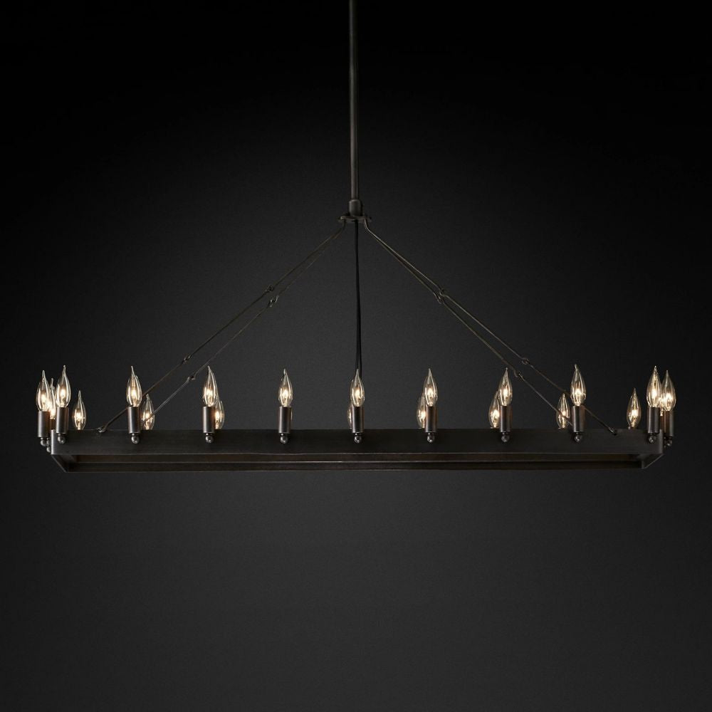 Camino Vintage Candelabra Rectangle Chandelier 52''L