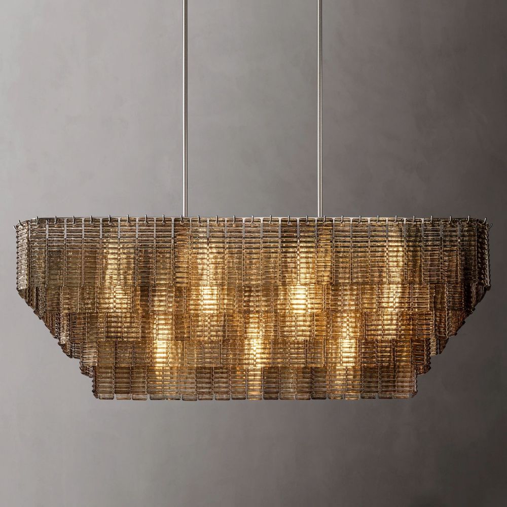 Sirene Glass Rectangular Chandelier 77"