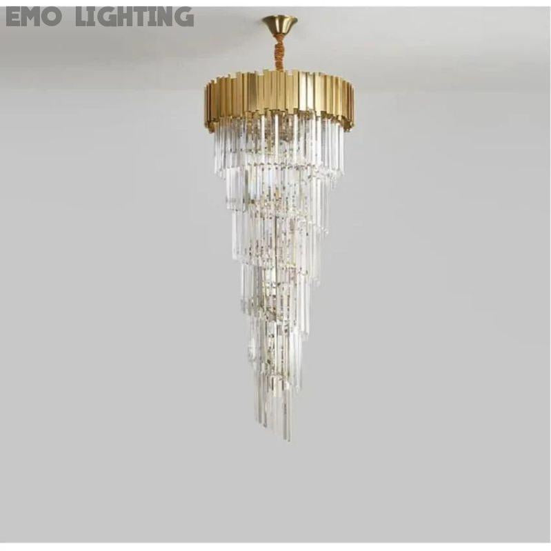 Rhea Golden Modern Crystal Chandelier - thebelacan