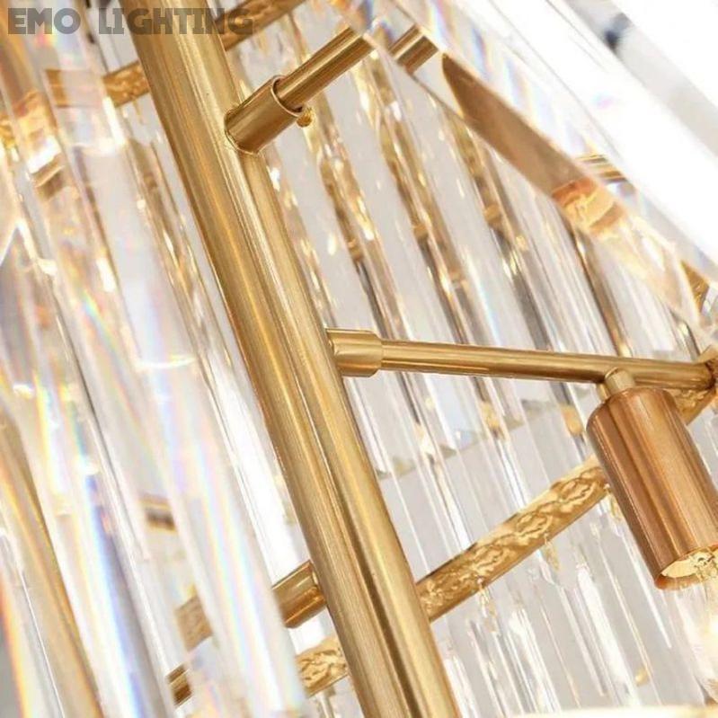 Rhea Golden Modern Crystal Chandelier - thebelacan